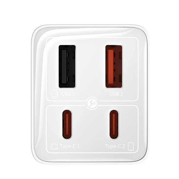 Baseus GaN6 Pro 65 W Beyaz Type-C Kablolu Hızlı Şarj Aleti - 3