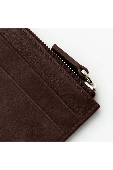 Seward Erkek Kahve Deri Cep Tasarım Fermuar Kapamalı Çok Bölmeli Rfid Korumalı Kartlık - 4