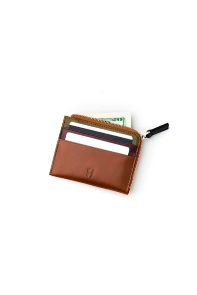 Seward Hakiki Deri Taba (Plus Color) Erkek Cep Tasarım Fermuar Kapamalı Rfid Korumalı Kartlık - 4