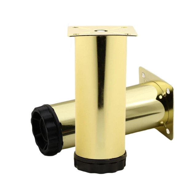 Mobilya Kanepe Sehpa TV Ünitesi Koltuk Ayağı Ayarlanabilir 10 cm Gold Altın Metal Baza Ayak 4 Adet - 6