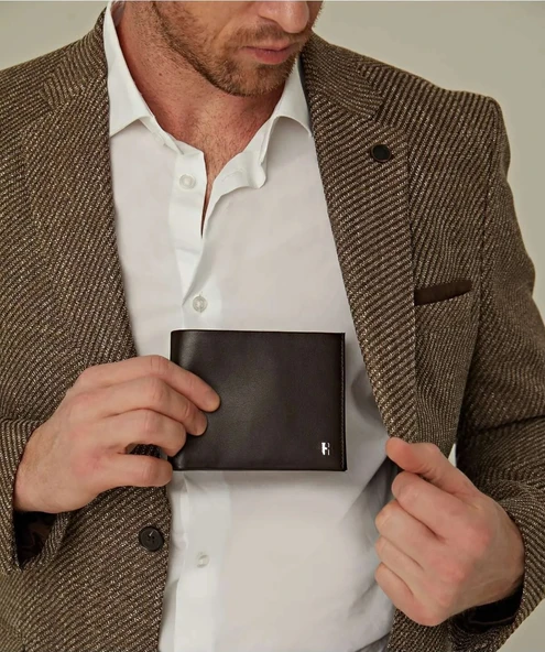 Tanner Erkek Kahve Deri Özel Tasarım Çok Bölmeli Rfid Korumalı Cüzdan - 2