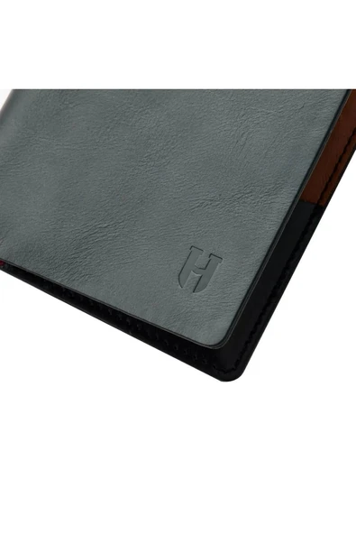 Dayton Erkek Siyah(Plus Color) Deri İnce Tasarım Çok Bölmeli  Rfid Korumalı Cüzdan - 4