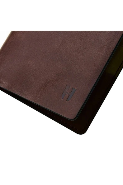 Eldridge Erkek Kahve(Plus Color) Deri İnce Tasarım Çok Bölmeli  Rfid Korumalı Cüzdan - 4