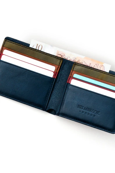 Eldridge Erkek Lacivert(Plus Color) Deri İnce Tasarım Çok Bölmeli  Rfid Korumalı Cüzdan - 4
