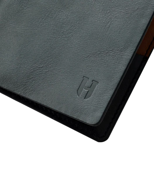 Eldridge Erkek Siyah(Plus Color) Deri İnce Tasarım Çok Bölmeli  Rfid Korumalı Cüzdan - 3
