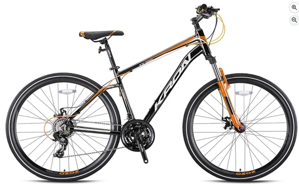 KRON TX 100 28 JANT 21 VİTES HİDROLİK DİSK FREN FULL SHIMANO 16" Mat Siyah-Gri/Turuncu ŞEHİR BİSİKLETİ - 2