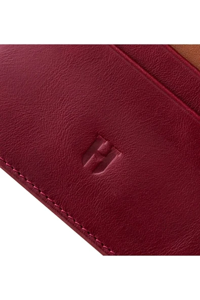 Elton Erkek Bordo(Plus Color)Deri İnce Tasarım Çok Bölmeli  Rfid Korumalı Kartlık - 4