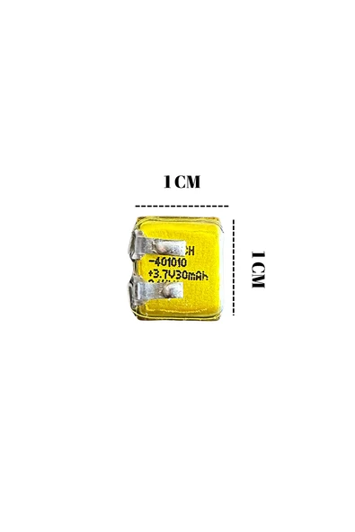 TrkTech 3.7V 30mAh Lityum İyon Pil Şarj Edilebilir Kulaklık Bataryası 10mm x 10mm x 3mm