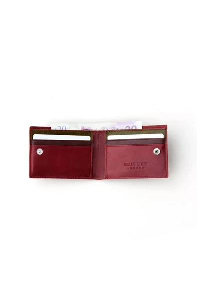 Rigby Hakiki Deri Bordo-Lacivert Erkek Cep Tasarım Çok Bölmeli Rfid Korumalı Cüzdan - 4