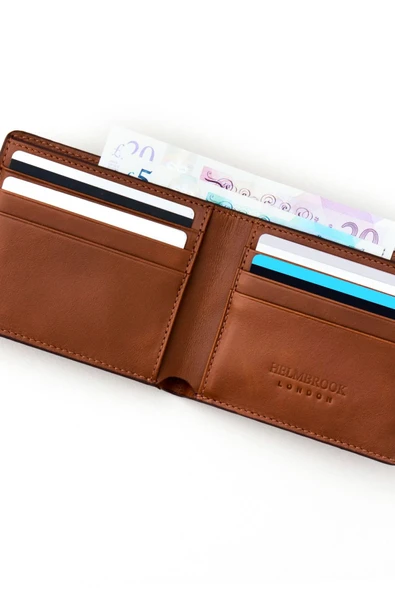 Eldridge Erkek Taba Deri İnce Tasarım Çok Bölmeli  Rfid Korumalı Cüzdan - 4