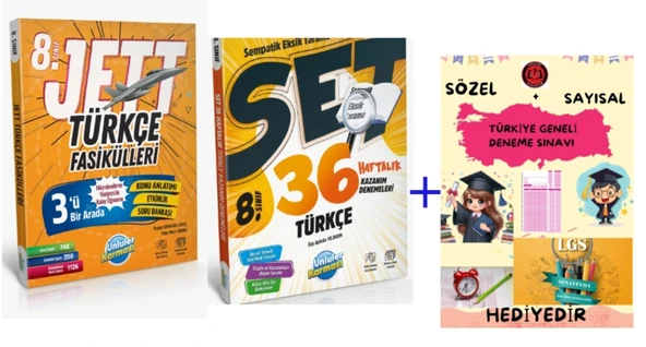 ÜNLÜLER KARMASI 8. SINIF JETT TÜRKÇE FASİKÜLLERİ + 36 Haftalık Kazanım Denemeleri