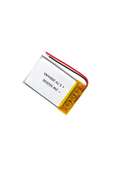 TrkTech 3.7V 200mAh Lityum İyon Pil Şarj Edilebilir Kulaklık Bataryası 30mm x 20mm x 3mm - 2