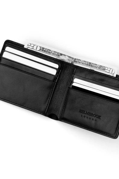 Eldridge Erkek Siyah Deri İnce Tasarım Çok Bölmeli  Rfid Korumalı Cüzdan - 4