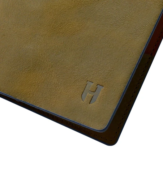 Eldridge Erkek Haki(Plus Color) Deri İnce Tasarım Çok Bölmeli  Rfid Korumalı Cüzdan - 6