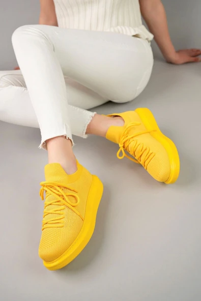 TB307 RT Tricot Kadın Ayakkabı SARI - 3