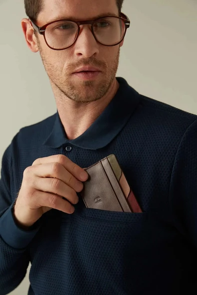Elton Erkek Kahve(Plus Color)Deri İnce Tasarım Çok Bölmeli  Rfid Korumalı Kartlık