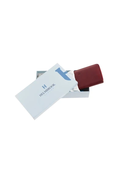 Amelia Hakiki Deri Bordo-Lacivert Kadın Fermuarlı El Işi Rfid Korumalı Büyük Cüzdan - 5