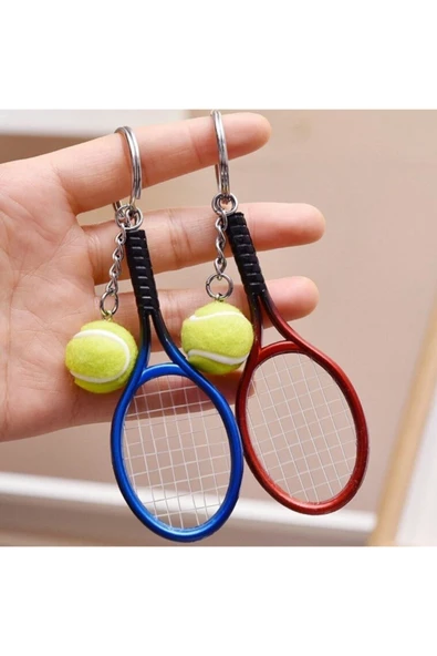 Gerçekçi Tenis Raketi Tasarımlı Şık Anahtarlık Kolye Çanta Süsü - 6