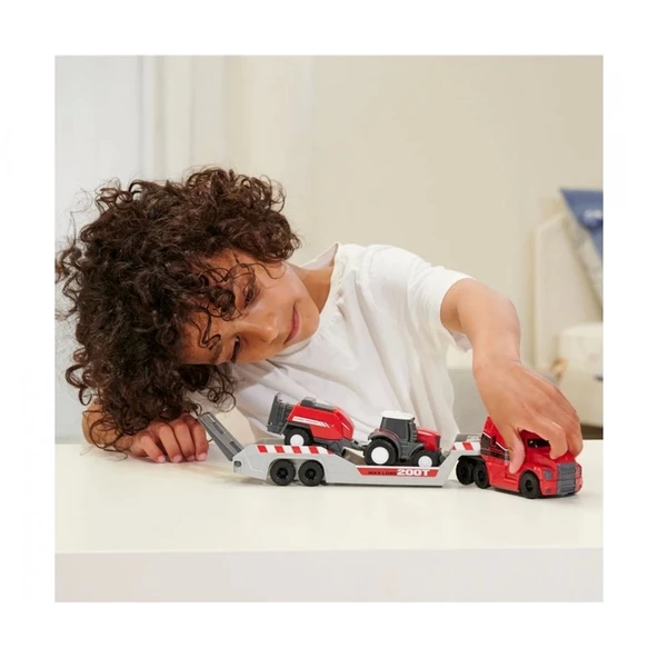 Dickie Toys Massey Ferguson Mikro Çiftlik Kamyonu, Traktör ve Römorku - 203735004 - 4
