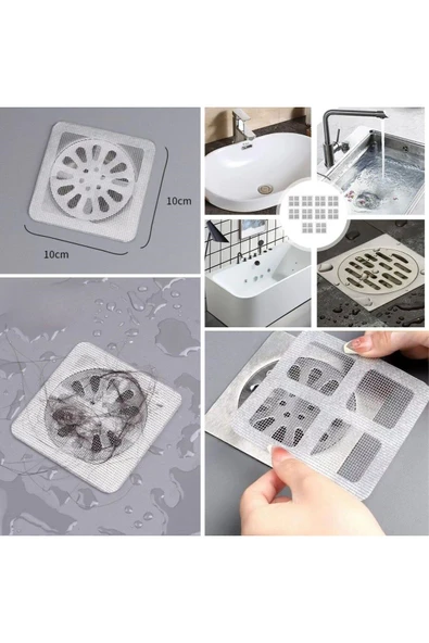 10'lu Banyo ve Mutfak Lavabo Koku Önleyici ve Haşere Böcek Önleyici Gider Filtresi