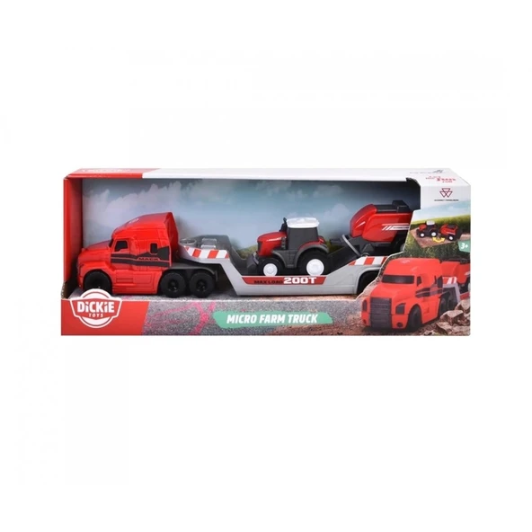 Dickie Toys Massey Ferguson Mikro Çiftlik Kamyonu, Traktör ve Römorku - 203735004 - 5
