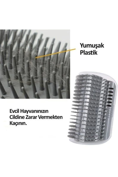 Pratik Kedi Tüyü Kaşıma Ve Tarama Aparatı Duvara Monte Kaşıma Aleti - 4