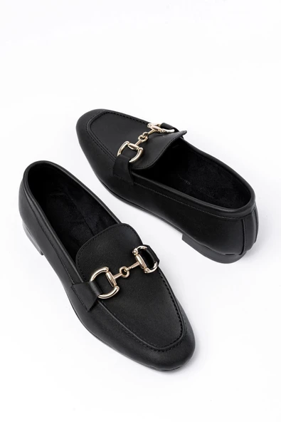 Siyah Toka Aksesuarlı Günlük Kadın Babet - 2