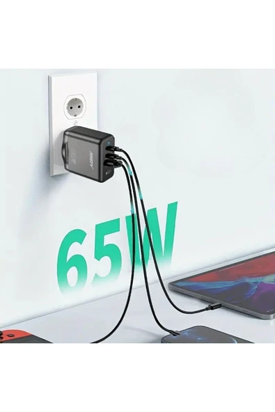 65W Hızlı Şarj Edebilen TYPE C uçlu Şarj Aleti