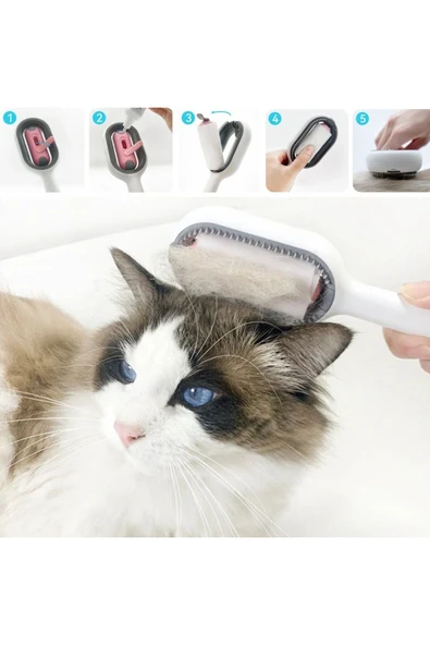 Su Hazneli Kedi ve Köpek Tüyü Toplamama Fırçası Su Hazneli Pet Tarağı - 4