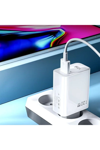 120W USB Hızlı Type C Uçlu Kablolu Şarj Aleti - 3