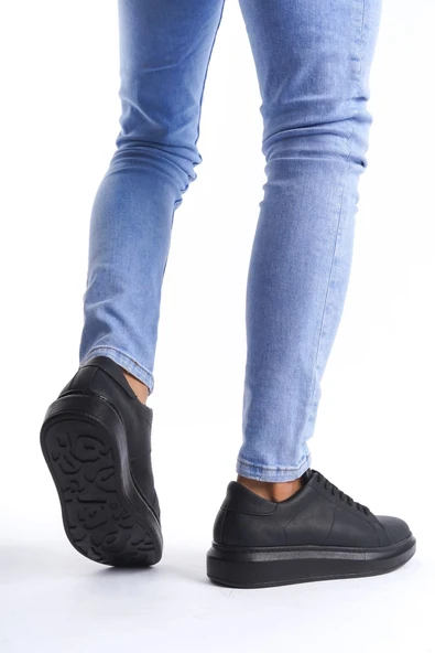 Tb151 Boost Bağcıklı Cilt Erkek Günlük Sneaker Ayakkabı Cst - Siyah - 3