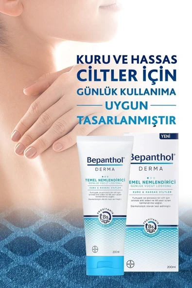 Derma Temel Nemlendirici Günlük Vücut Losyonu 200 ml Kuru ve Hassas Ciltler