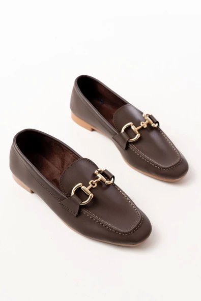 Kahverengi Toka Aksesuarlı Günlük Kadın Babet - 3