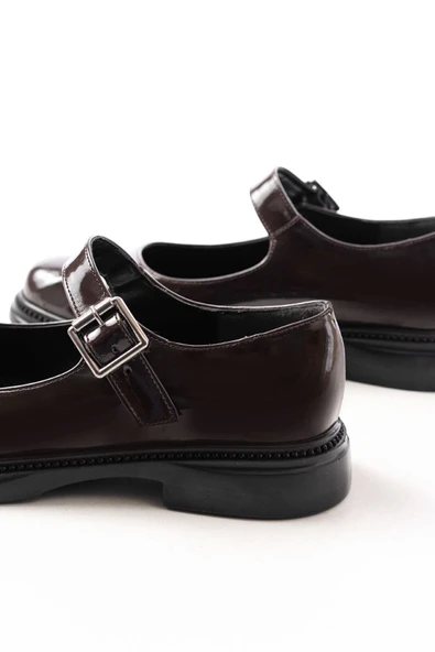 Kahve Rugan Günlük Bayan Ayakkabı - 5