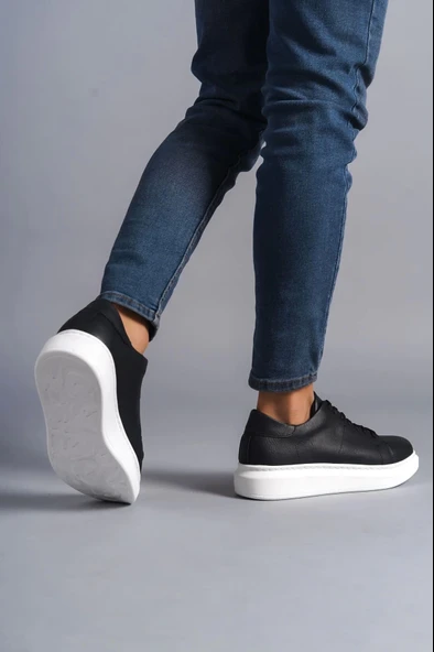 Tb151 Boost Bağcıklı Cilt Erkek Günlük Sneaker Ayakkabı Cbt - Siyah - 2