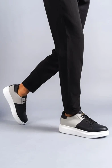 Tb151 Boost Bağcıklı Cilt Süet Erkek Günlük Sneaker Ayakkabı Csbt - Siyah/gri - 2