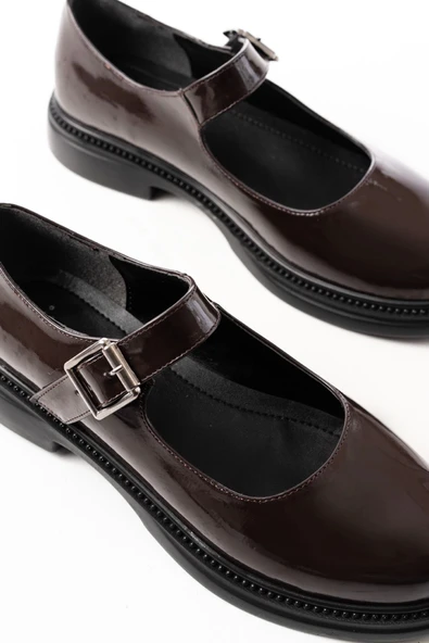 Kahve Rugan Günlük Bayan Ayakkabı - 4