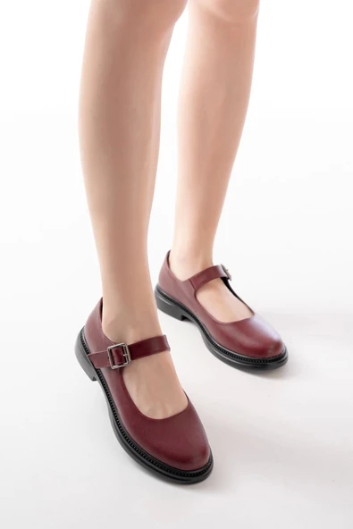 Bordo Günlük Bayan Ayakkabı - Resim 2
