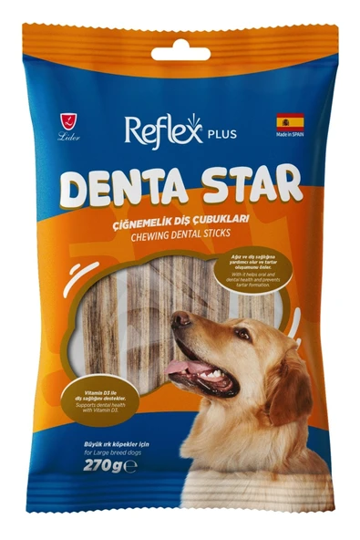 Reflex Plus Dentastar Chewing Büyük Irk Yetişkin Köpek Çiğnemelik Diş Çubukları 270gr ürün görseli 1