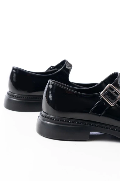 Siyah Rugan Günlük Bayan Ayakkabı - 6