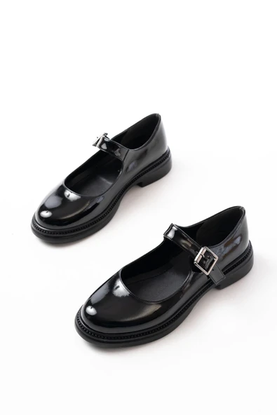 Siyah Rugan Günlük Bayan Ayakkabı - 3