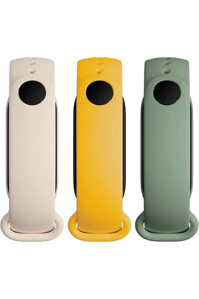 Xiaomi Mi Smart Band 6 Akıllı Saat Kayışı 3'lü Paket Ivory-olive-