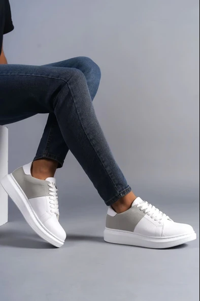 Tb151 Boost Bağcıklı Cilt Süet Erkek Günlük Sneaker Ayakkabı Csbt - Beyaz/gri - 2