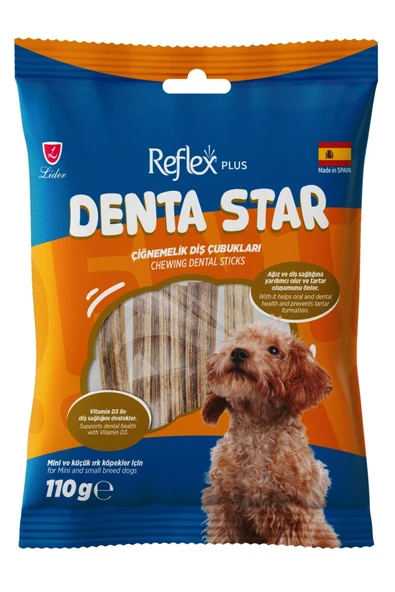 Reflex Plus Dentastar Chewing Mini Küçük Irk Yetişkin Köpek Çiğnemelik Diş Çubukları 110gr ürün görseli 1