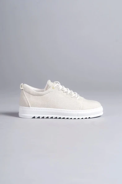 Tb152 Cool Bağcıklı Keten Erkek Günlük Spor Klasik Ayakkabı Kbt - Beyaz - 4