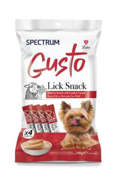 Spectrum Gusto Kuzu Etli ve Havuçlu Köpek Sıvı Ödülü 4x15gr ürün görseli 1