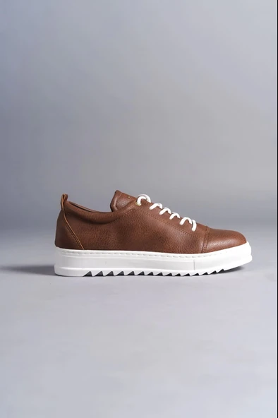 Tb152 Cool Bağcıklı Cilt Erkek Günlük Spor Klasik Ayakkabı Cbt -  Taba - Resim 4