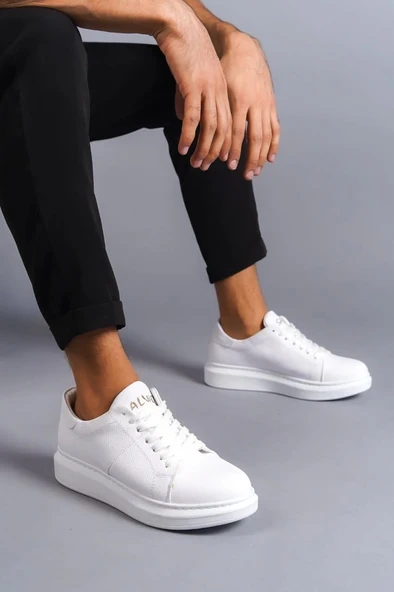Tb151 Boost Bağcıklı Cilt Erkek Günlük Sneaker Ayakkabı Cbt - Beyaz