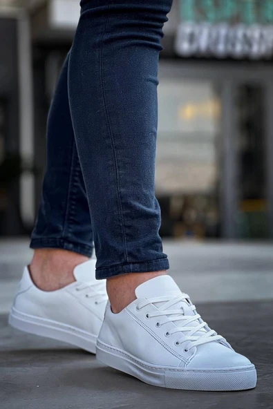 Tb-122  Terzi Bey Beyaz Cilt Yüksek Taban Bağcıklı Günlük Erkek Ayakkabı - Resim 3