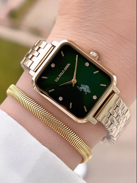 U.S.POLO ASSN Çelik Kordon 3 Atm Suya Dayanıklı Kadın Kol Saati+Bileklik Hediyeli USPA.2102.07 ürün görseli